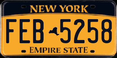 NY license plate FEB5258