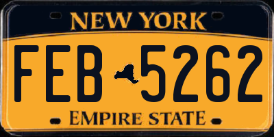 NY license plate FEB5262