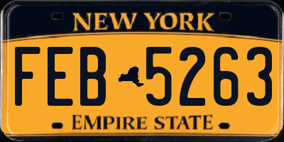 NY license plate FEB5263