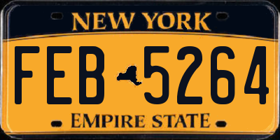 NY license plate FEB5264