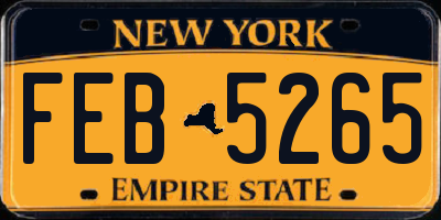 NY license plate FEB5265