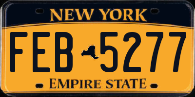NY license plate FEB5277