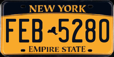 NY license plate FEB5280
