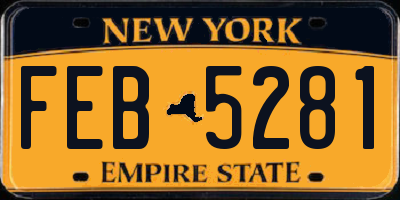 NY license plate FEB5281