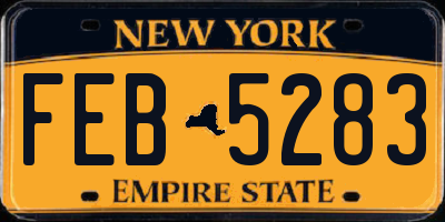 NY license plate FEB5283