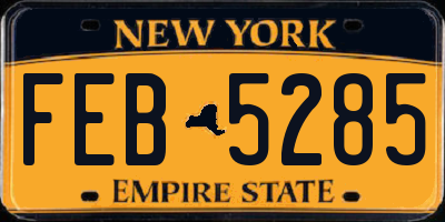 NY license plate FEB5285