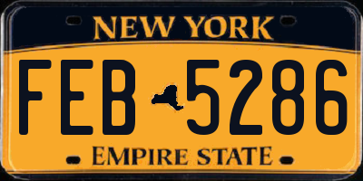 NY license plate FEB5286