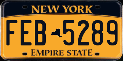 NY license plate FEB5289