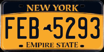 NY license plate FEB5293