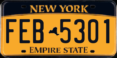 NY license plate FEB5301