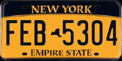 NY license plate FEB5304