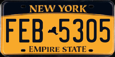 NY license plate FEB5305