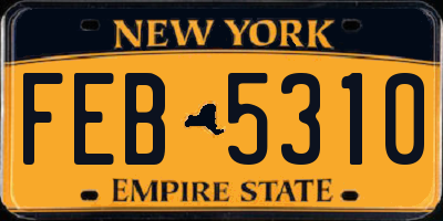 NY license plate FEB5310