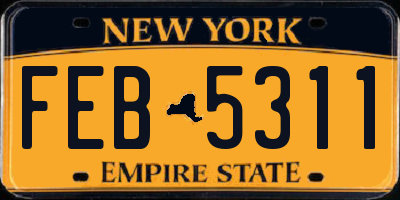 NY license plate FEB5311
