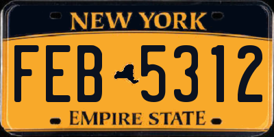 NY license plate FEB5312