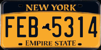 NY license plate FEB5314