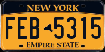 NY license plate FEB5315