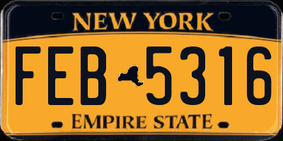 NY license plate FEB5316
