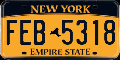 NY license plate FEB5318