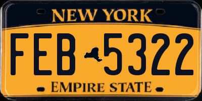 NY license plate FEB5322