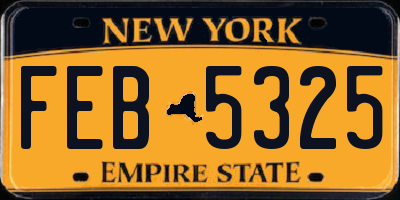 NY license plate FEB5325