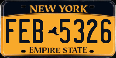 NY license plate FEB5326