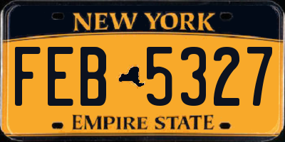 NY license plate FEB5327