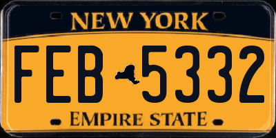 NY license plate FEB5332