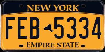 NY license plate FEB5334