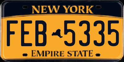 NY license plate FEB5335