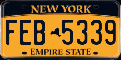 NY license plate FEB5339