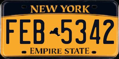 NY license plate FEB5342