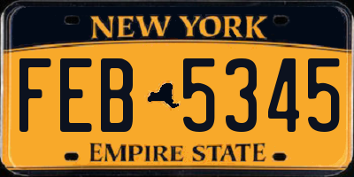NY license plate FEB5345
