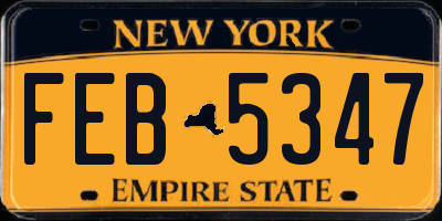 NY license plate FEB5347