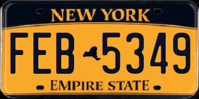 NY license plate FEB5349