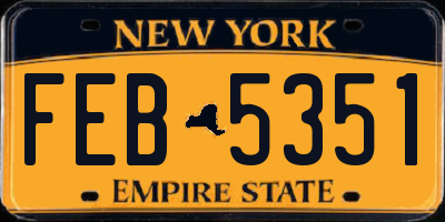 NY license plate FEB5351