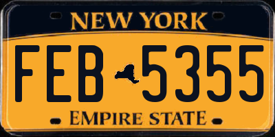 NY license plate FEB5355