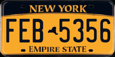 NY license plate FEB5356
