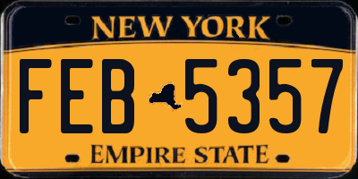 NY license plate FEB5357