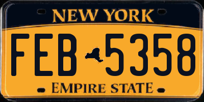 NY license plate FEB5358