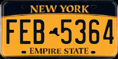 NY license plate FEB5364