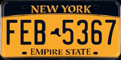 NY license plate FEB5367