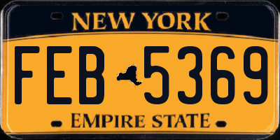 NY license plate FEB5369