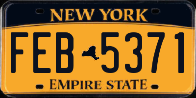NY license plate FEB5371