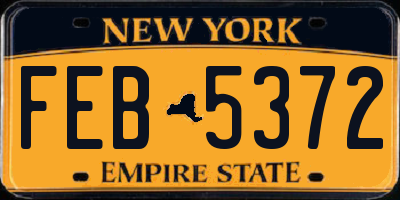 NY license plate FEB5372