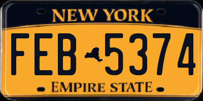 NY license plate FEB5374