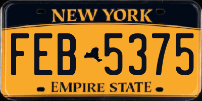 NY license plate FEB5375