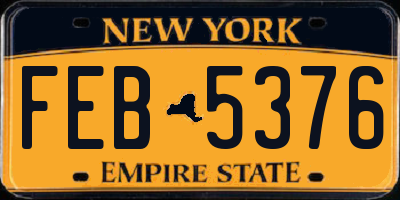 NY license plate FEB5376
