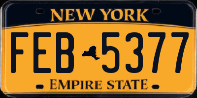 NY license plate FEB5377