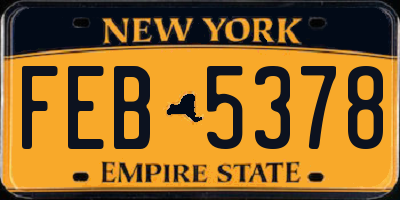 NY license plate FEB5378